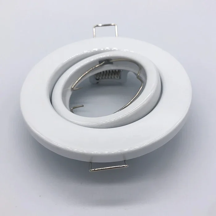 White Round Cut-out 65mm Lighting Gu10 Mr16 Front Ring Get Off Recessed Metal Ceiling Downlight Fixture for Home Decoraction