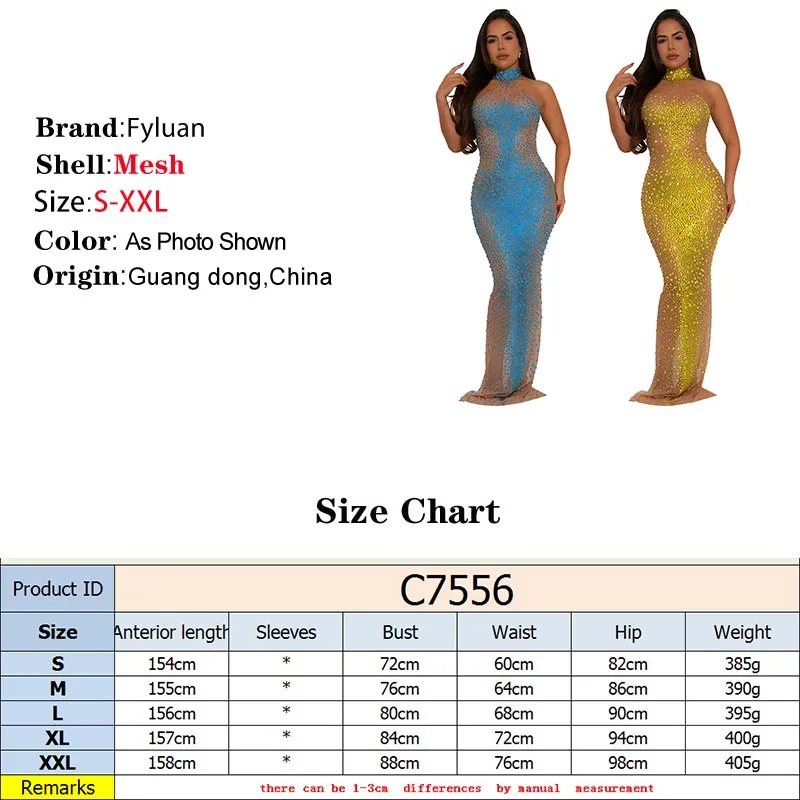 مثير المرأة فستان طويل بقماش شفاف الساخن الماس التخسيس فستان طويل موضة الشق الخلفي فستان بلا أكمام ملهى ليلي ملابس حفلات للسيدات