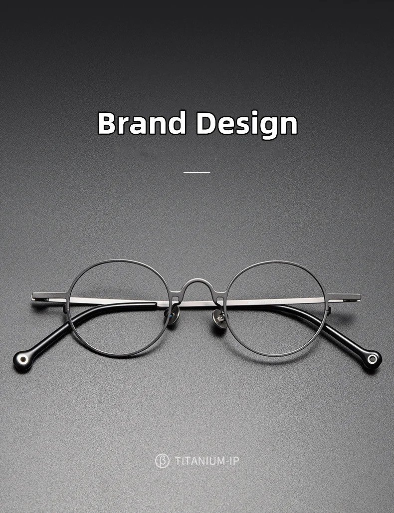 2022 Ultraleicht Retro Kleine Runde Rahmen Reinem Titan Gläser Marke Design Photochrome Anti-Blau Licht Lesebrille Für Männer – Detail 3