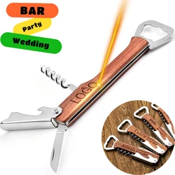 Wine Opener Custom Logo Personalized Wedding Party Favor Custom Engraved Corkscrew & Beer Bottle Opener Wedding Gifts For Guests