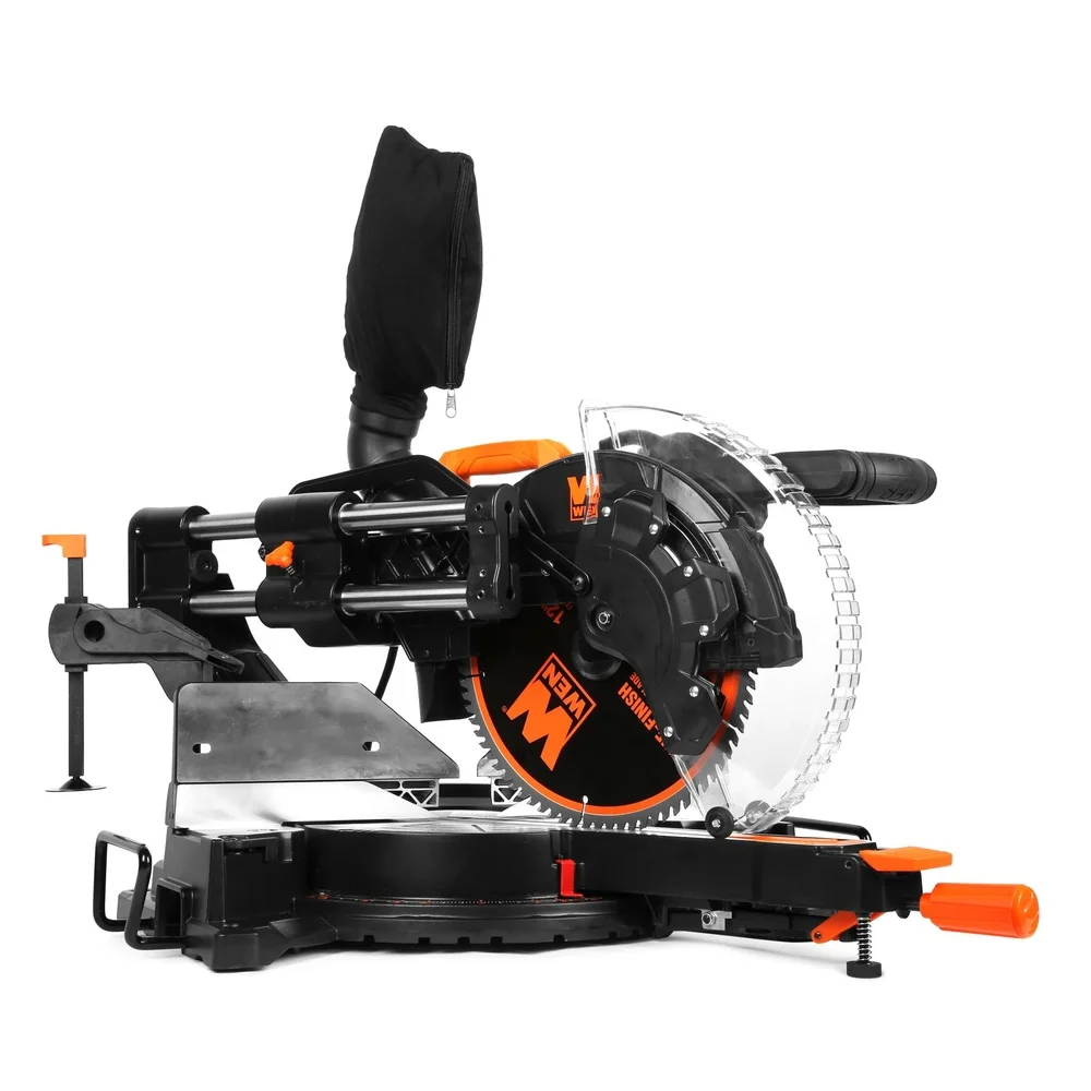 15-Amp 12-Inch Dual Bevel Sliding Compound Miter Saw LED Cutline 9 Miter Stops Dust Collection 80-Tooth Blade Included