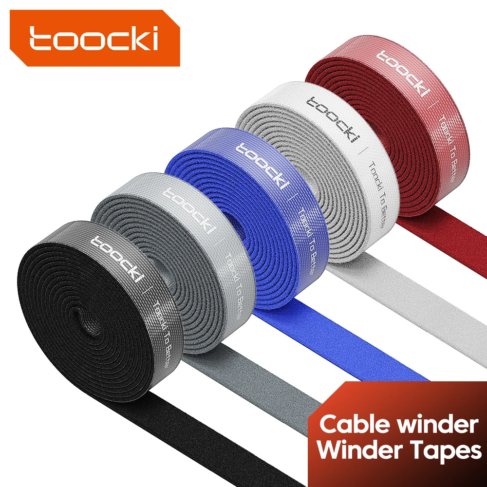 Toocki Cable Organizer Wire Winder Data Cord Management Tape For Phones Mouse Earphones Computer TV Cables Protector Colorful