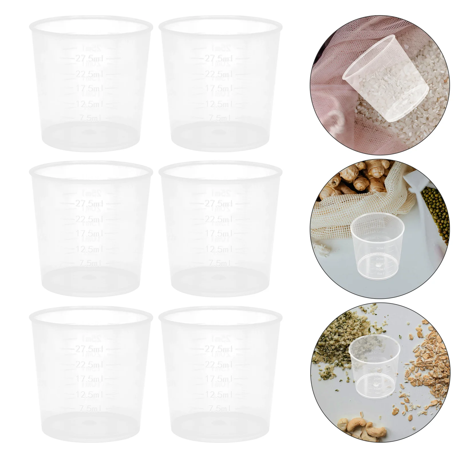 

100 Pcs Graduated Measuring Cup Liquid Cups with Scale Glass Container Graduations Beaker