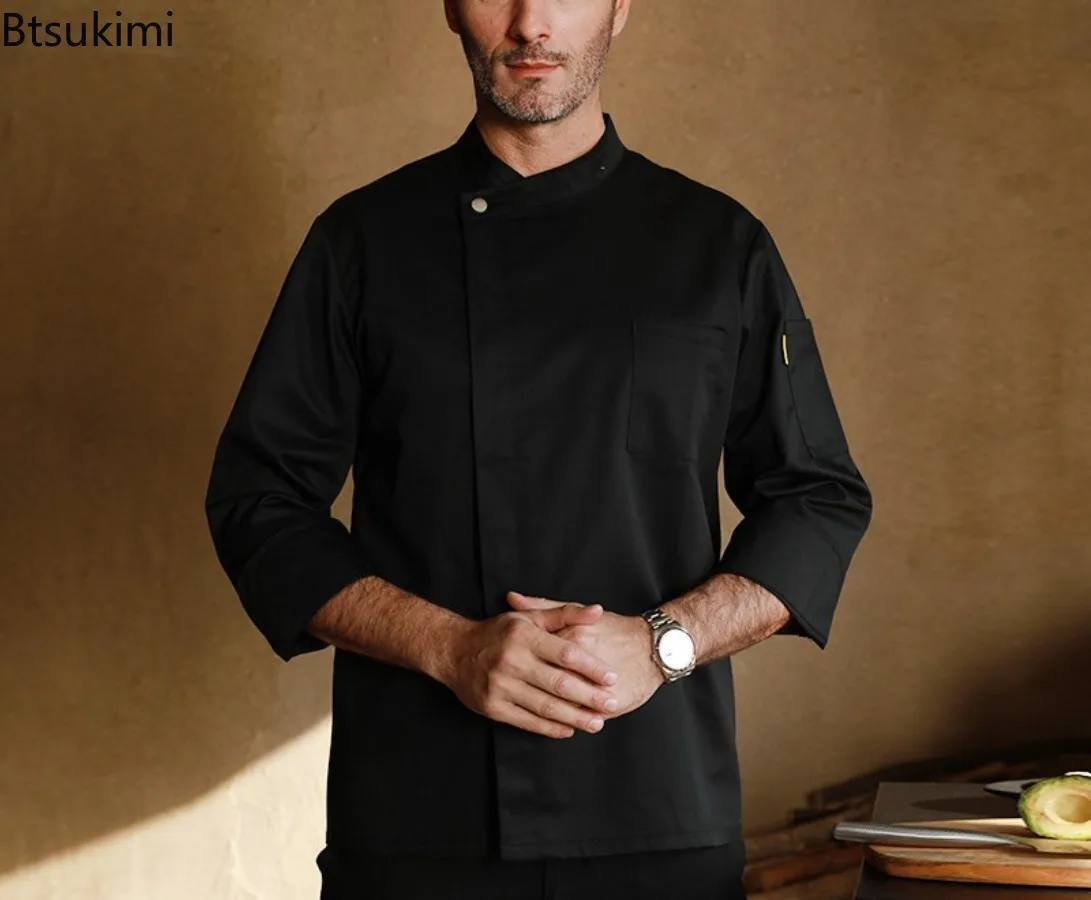 Chef แจ็คเก็ตฤดูใบไม้ร่วง/ฤดูหนาว Catering เครื่องแบบร้านอาหารห้องครัวเสื้อเบเกอรี่ Cafe Waiter/พนักงานเสิร์ฟ Workwear โรงแรมทําอาหารเสื้อผ้า