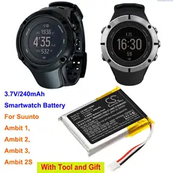 3.7V 240mAh Smartwatch Battery PR-382530 for Suunto Ambit 1, 2, 3, 2S +TOOL