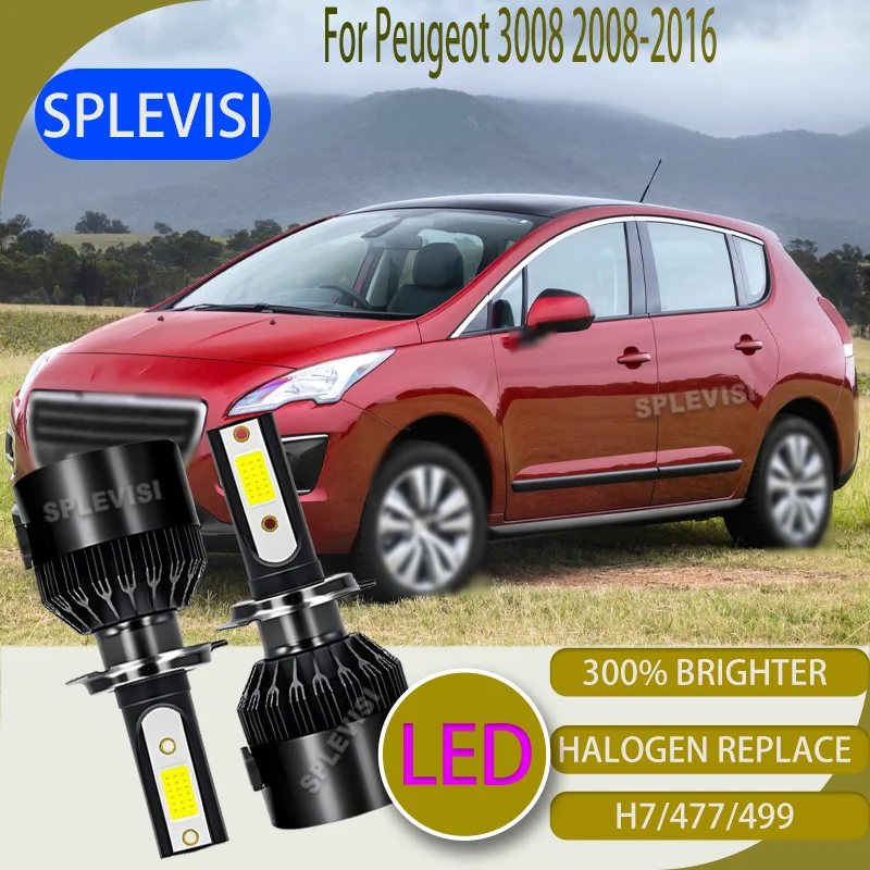 

H7/477 Automotive Bulb LED Headlight Hi Lo 2-Sided COB Chips For Peugeot 3008 2008 2009 2010 2011 2012 2013 2014 2015 2016