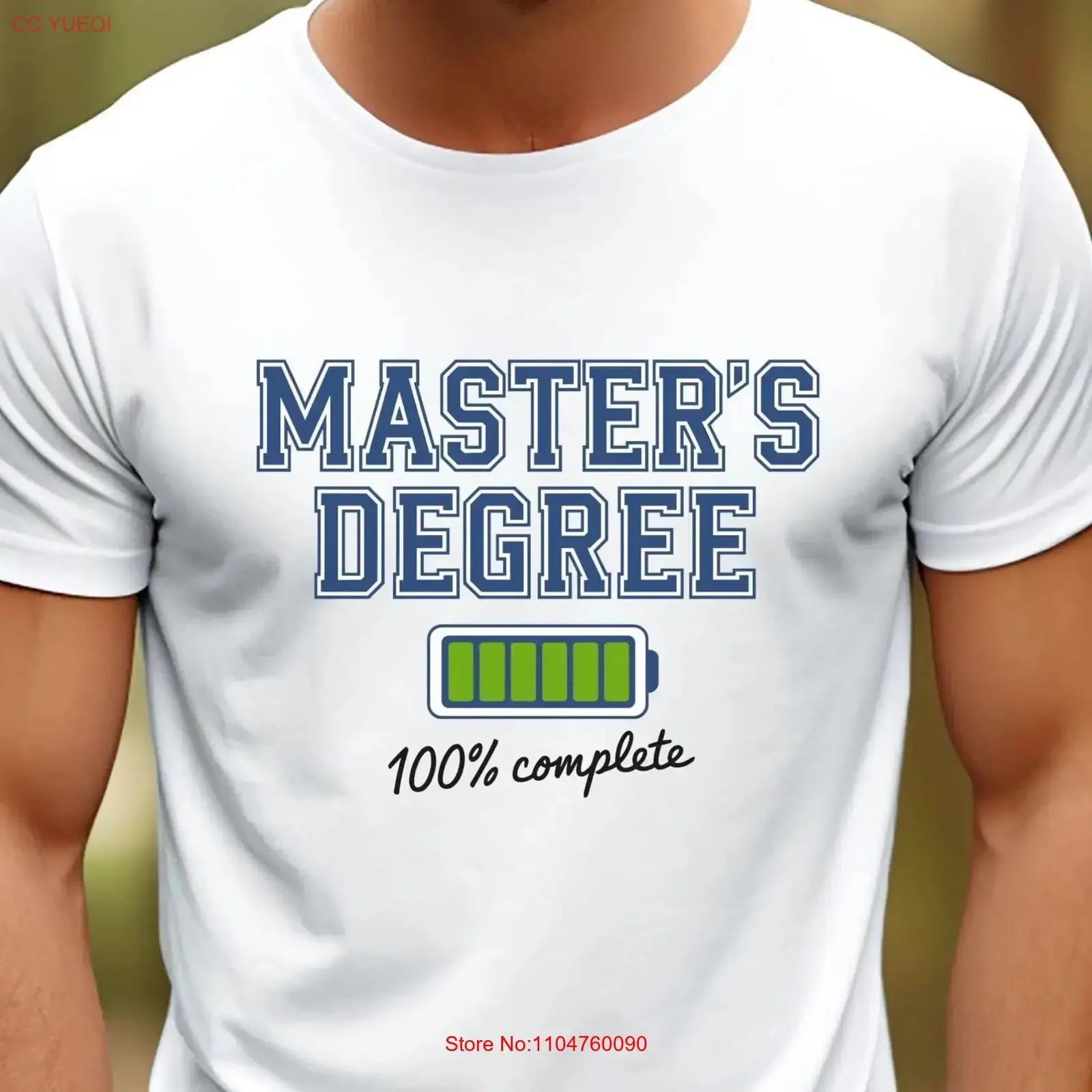Camiseta de Graduación Maestría, Estilo Vintage Lavado, Cómoda y Elástica con Gráficos para Uso Diario