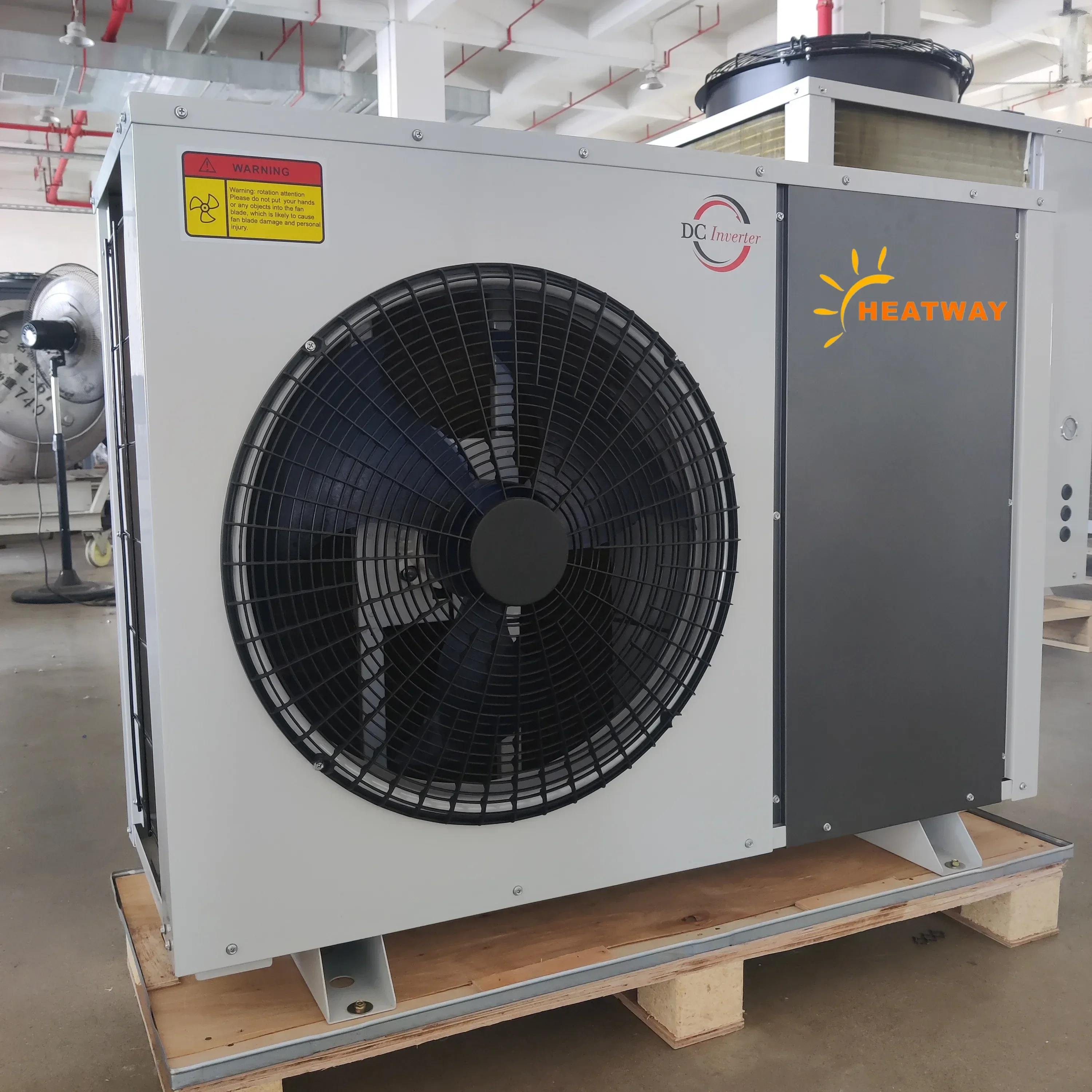 

Integrated inverter heat pump air to water heat pump water heater for central residential heating system