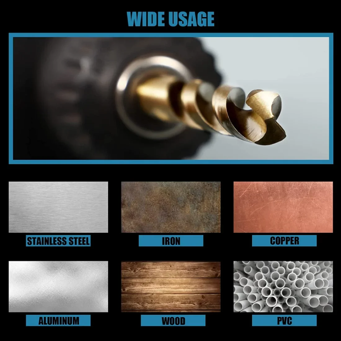 

Набор из 19 кобальтовых метрических сверл M35 5% (1–10 мм) — длина Jobber, спиральные сверла из быстрорежущей стали идеально подходят для нержавеющей стали и твердых изделий.