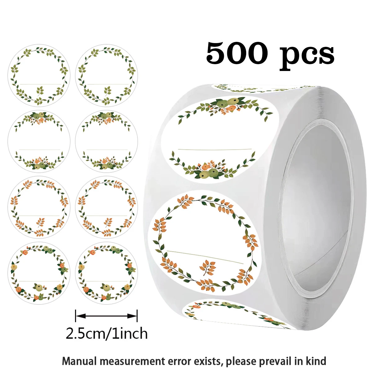 500Pcs Blank Writable Flower Kraft Paper Stickers Gift Decoration Label Stickers For Scrapbooking Journal