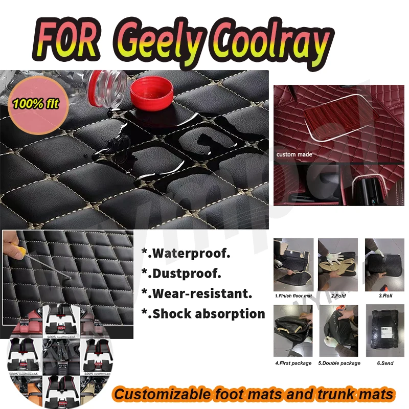 

Роскошные автомобильные коврики на заказ для Geely Coolray 2019 2020 2021 2022, авто, роскошные кожаные коврики