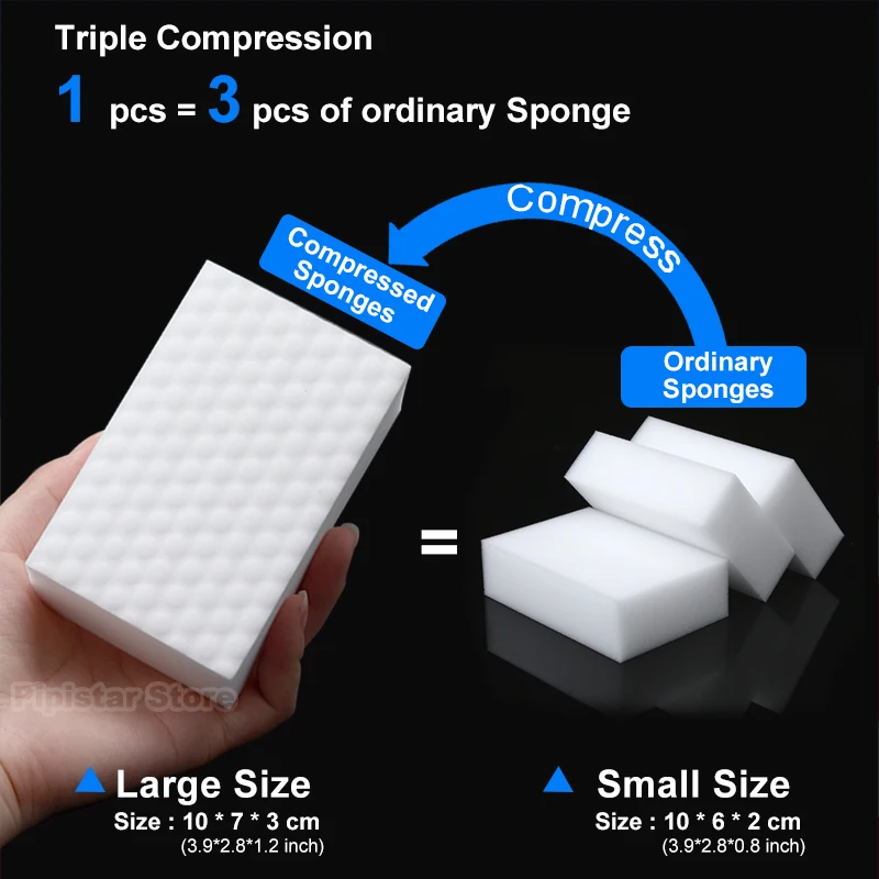 40/20/10/5 PCS Magic Compressed Sponge Eraser Cleaner Kitchen Accessory Tool Melamine Sponge Dish Washing Brush Cleaning