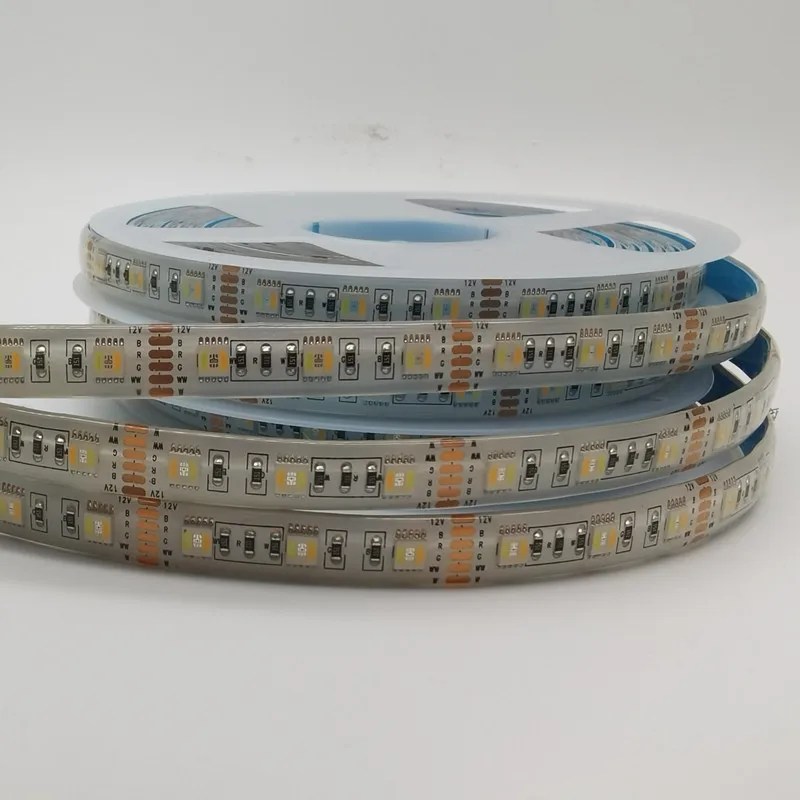 12V 24V SMD5050 RGBCCT LED Strip RGB White+Warm White 5 Color in 1 LED Chip 300LED individually addressable flexible strip