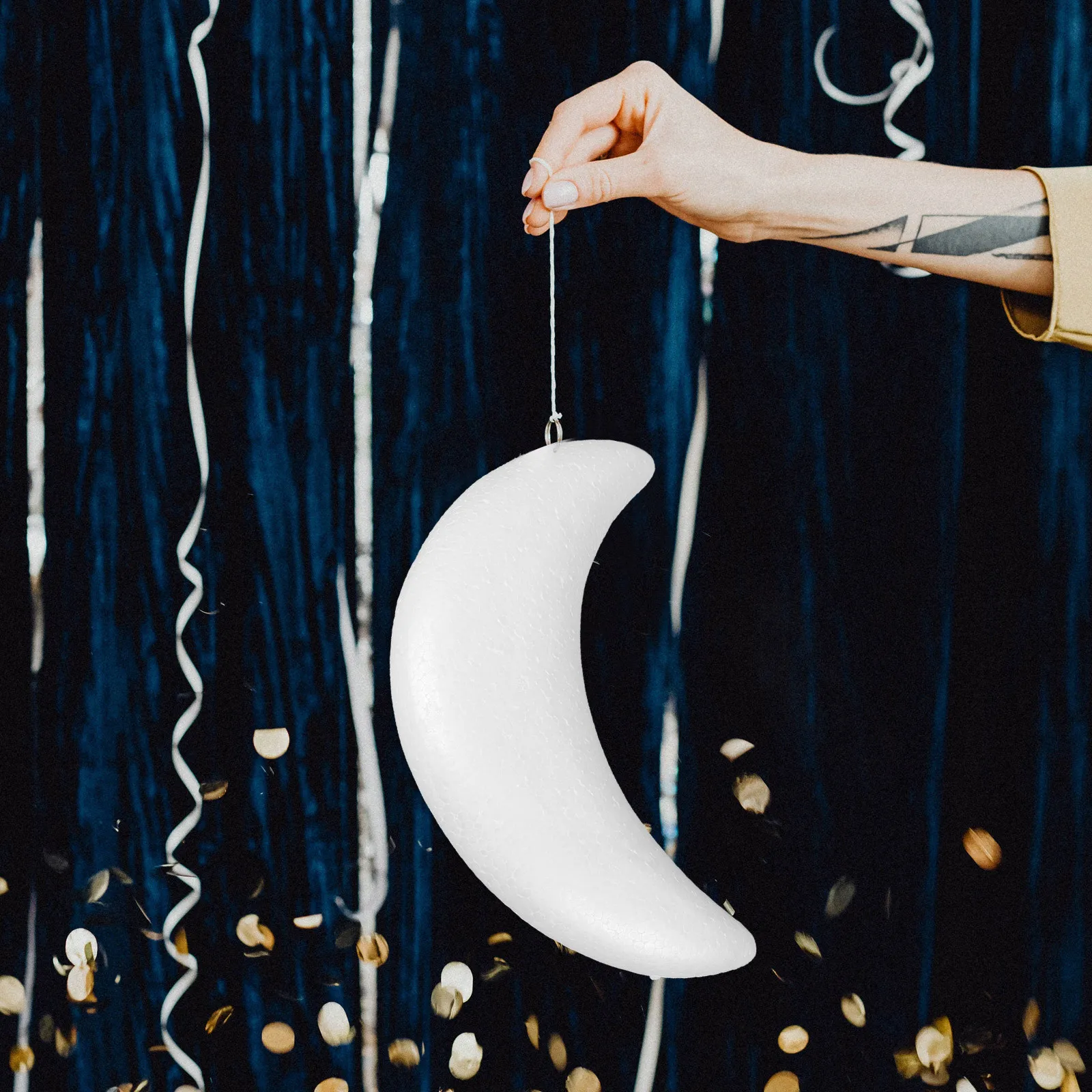 30Cm Foam Moon Ball Polystyrene Half Moon Crafts Kids DIY Painting Christmas Decor Handcraft Kindergarten Activities view 6