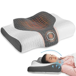 Elviros Adjustable Firmness Cervical Pillow, Ergonomic Orthopedic Neck Support Pillow For Side, Back And Stomach Sleepers