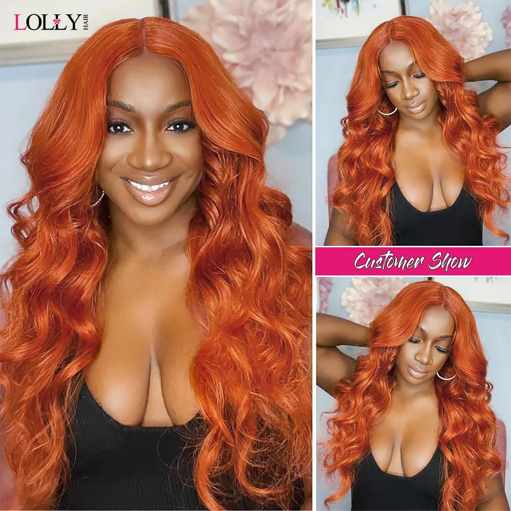 Ginger Orange Body Wave Bundles Colored Human Hair Bundles 1 3 4 Bundles Brazilian Hair Weave Bundles Remy Human Hair Bundles