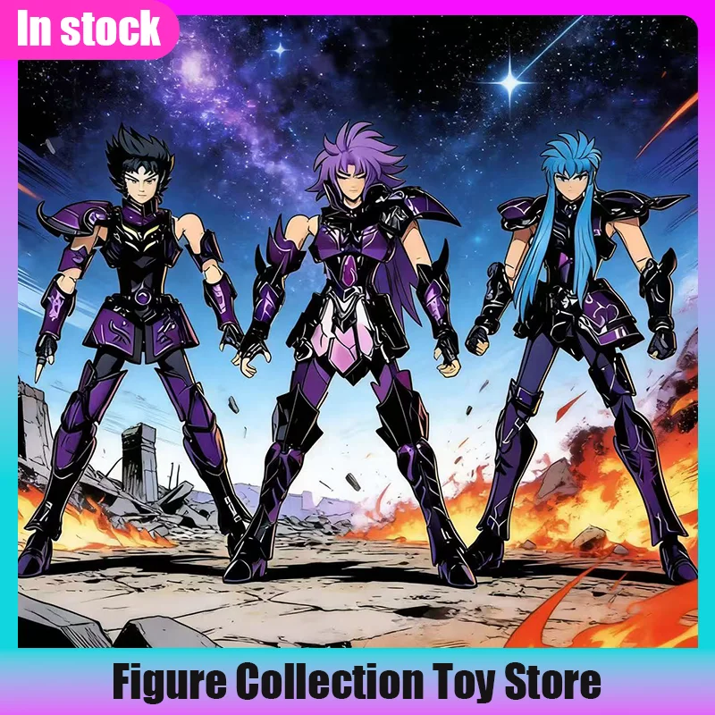 

Saint Seiya Myth Cloth EX Gemini Saga Shura Camus Action Figure - Dark Gold Knights of the Zodiac CS Model with Damaged Armor