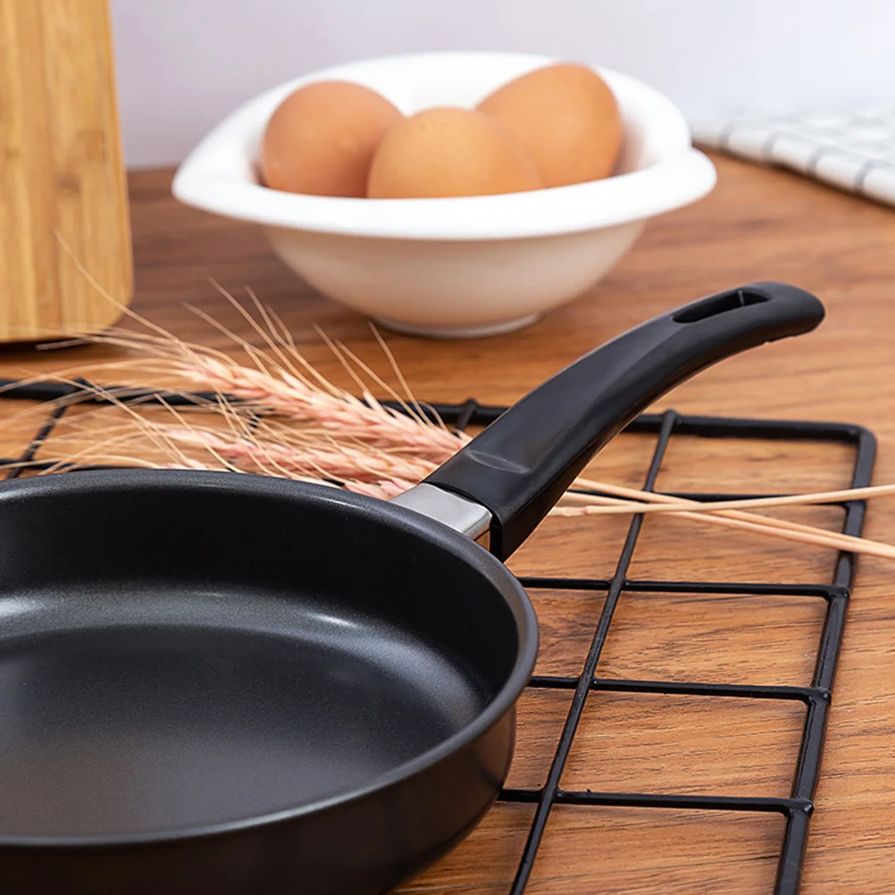 

1pc Mini Omelet Pan Universal Frying Steak Baking Small Non-Stick Black Cake Crust Kitchen Handle Portable For Home