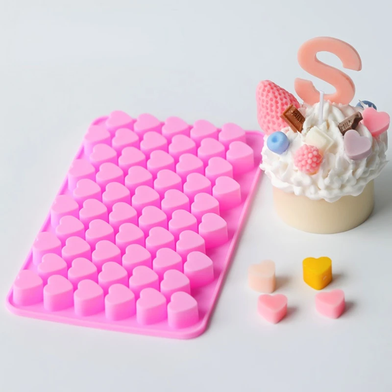 55 Love Silicone Candle Mold DIY Aromatic Mini Heart Candle Making Handmade Soap Resin Chocolate Mold Gifts Cake Candle Decor