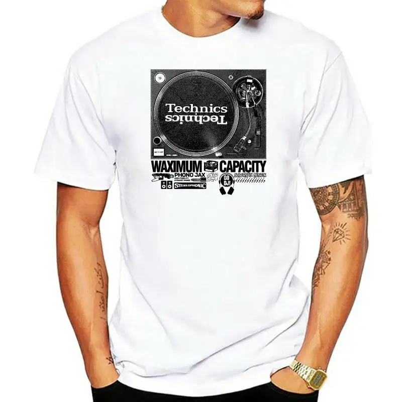 Technics 1200 T-shirt DJ T-Shirt Music Dee Jay Turntablism Hip-Hop Grey Print T Shirt Mens Short Sleeve Hot Top Tee