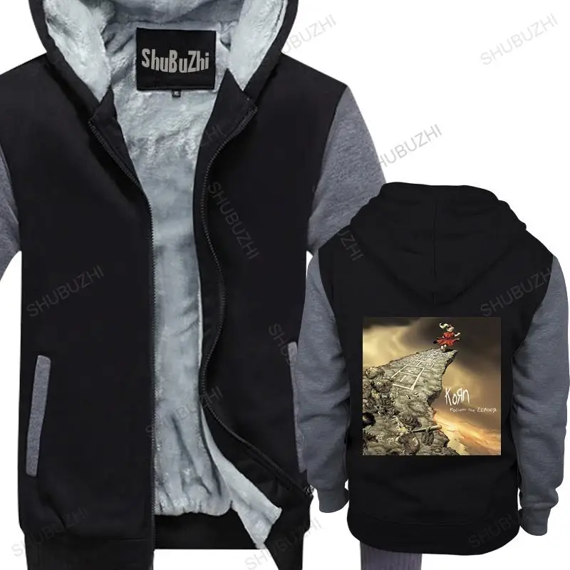 homme cotton hoodies zipper Men Korn jacket Follow The Leader Album Cover brand winter hoodie warm jacket