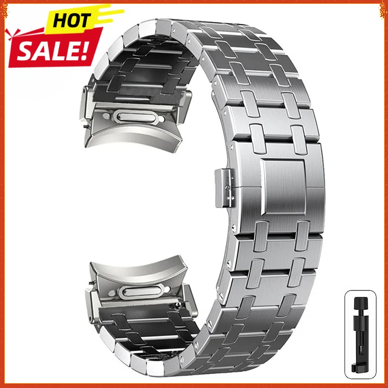 حزام فاخر سريع التركيب لساعة سامسونج جالاكسي 7/6/5 40 مللي متر 44 مللي متر سوار من الفولاذ المقاوم للصدأ لـ GALAXY 6Classic 43 47 مللي متر بدون فجوة