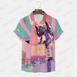 Camisa Neon Genesis Evangelion masculina, Streetwear Hip Hop, Roupas extragrandes, Roupas Y2K, 5XL, Moda, Tamanho extragrande, 5XL, 2024