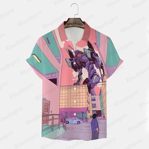 Men's evangelion neon genesis shirt, streetwear hip hop, extragrade clothes, y2k clothes, 5xl, fashion, extragrade size, 5xl, 2024 10 Main Sales Evangelion Shirt - №6