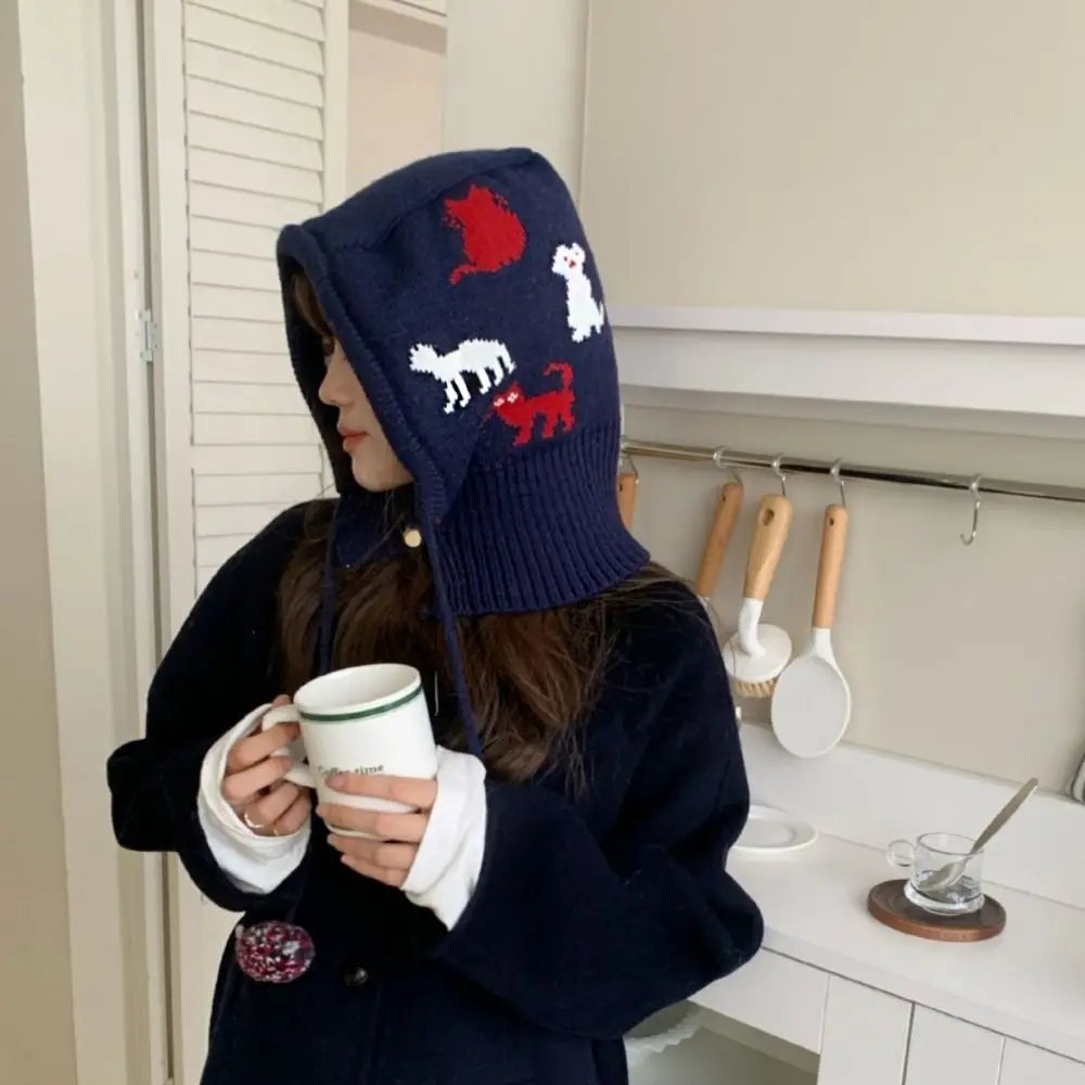 لطيف قبعة صوفية الجاكار بالاكلافا قبعة هريرة حمراء سدادات حماية الأذن قبعة سميكة قبعة الشتاء قبعة الإناث/الفتيات #2