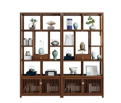 Bogu frame Solid Wood  Chinese tea room tea set shelving tea shelf display cabinet partition receive put shelf floor