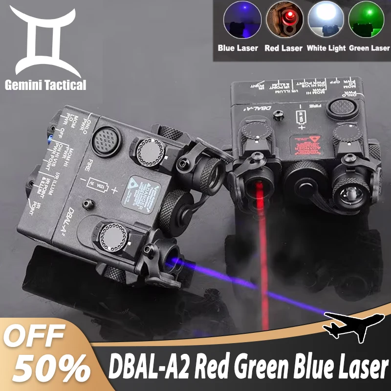 

WADSN Tactical DBAL-A2 Red Green Blue Dot Laser Indicator DBAL White LED Hunting Weapon Scout Lamp Zeroing Fit 20MM Rail NO IR