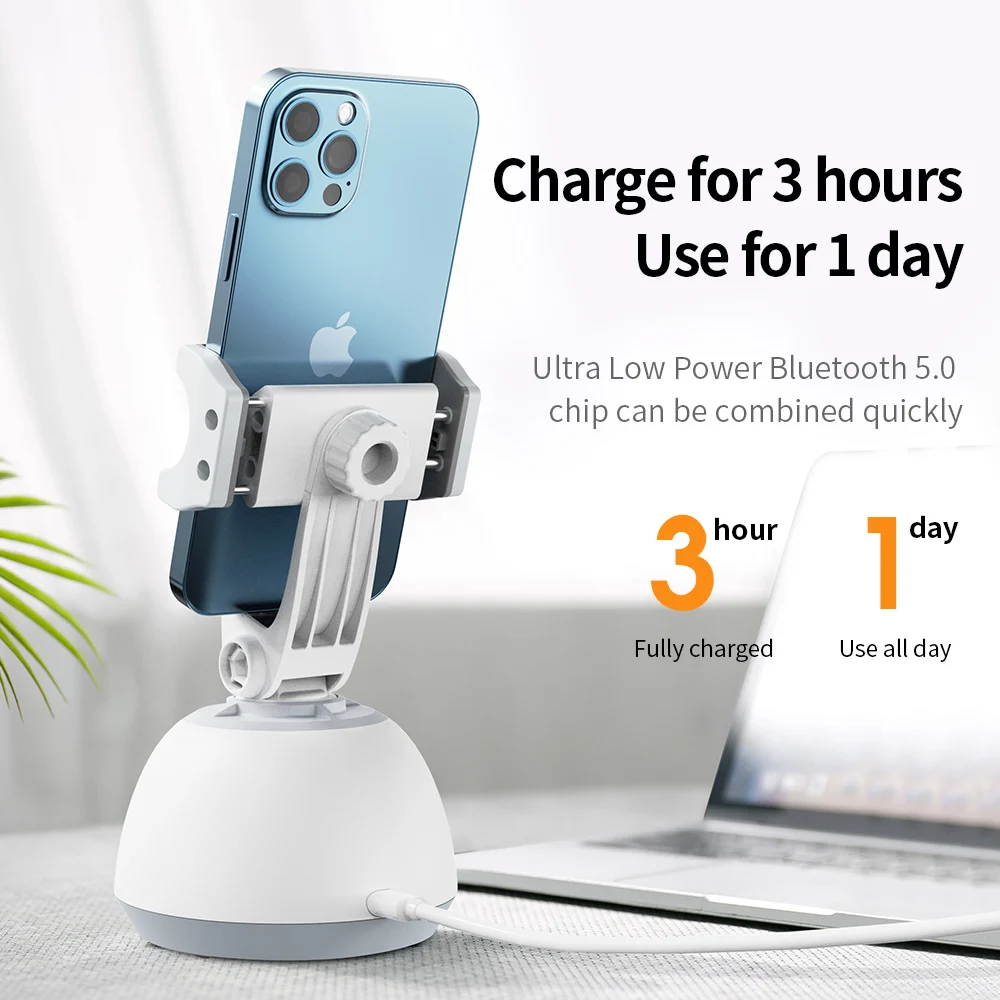 Smart gimbal Face Tracking Shooting Selfie Stick 360 Object Dual Axis Tracking Gimbal Holder All-in-one Rotation Phone Holder
