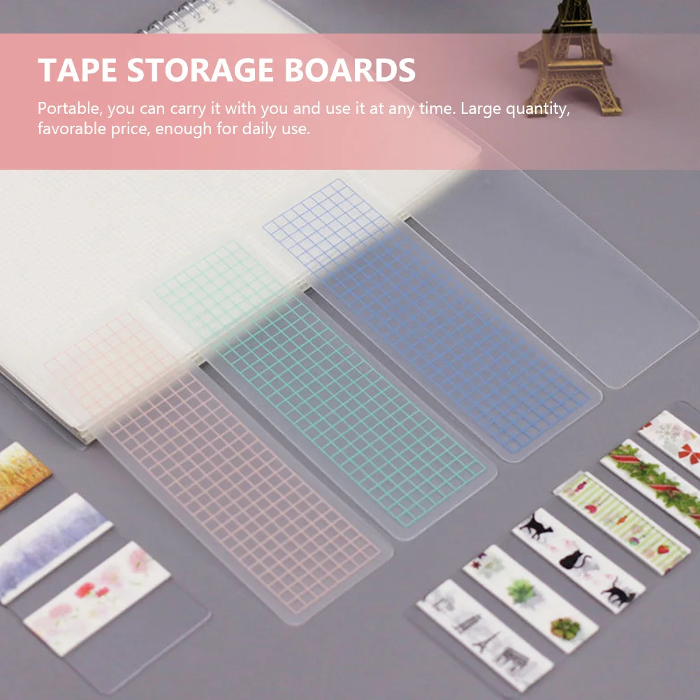 50pcs Washi Sample Portable Plastic Storage For Office School Home Washi Organizer Tape Dispensing Boards Lightweight Tape