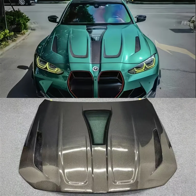 

For BMW M3 M4 G80 G82 G22 G23 Dry Carbon Fiber Hood Engine Cover Hood Car Headliner Hood Cover Upgrade Auto Parts Kit