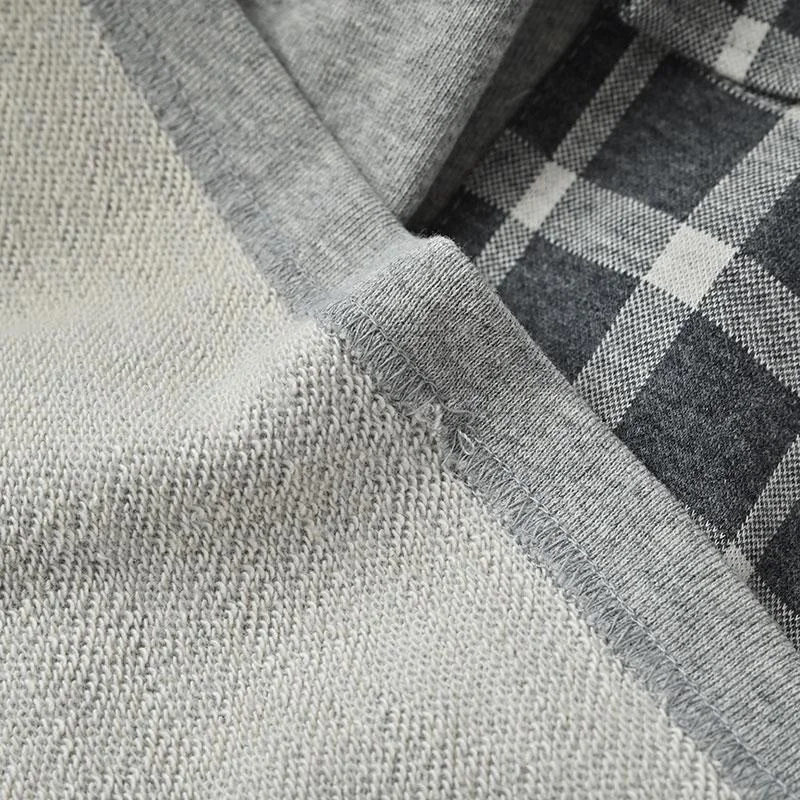 American retro Hot Girl Large Loose Hoodie Spring and Autumn Y2K Harajuku Splicing Grid Fashion Women's Tops Millennium Style