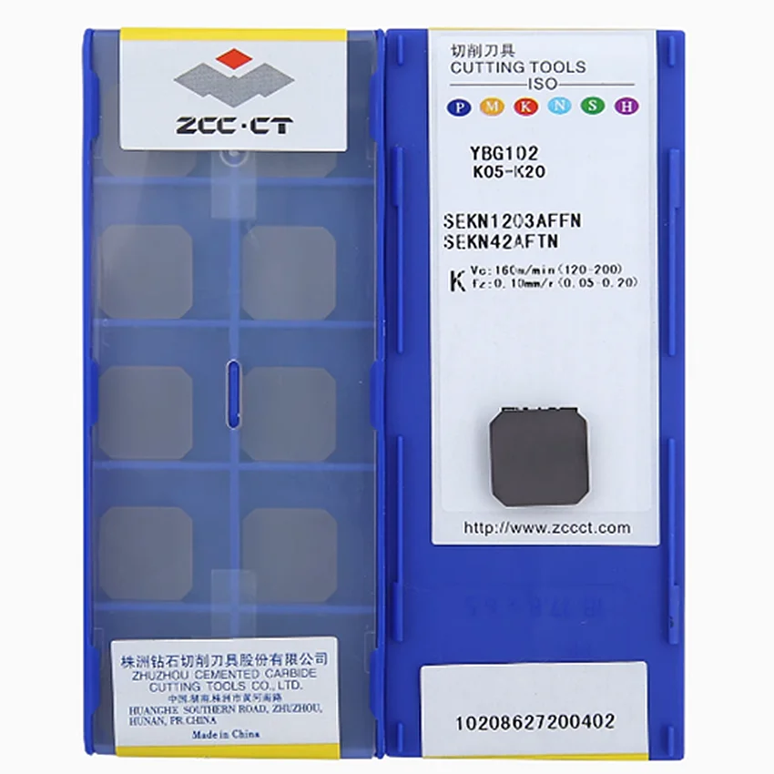 

SEKN1203AFFN YBG102/SEKN1203AFN-WC YBG102 ZCC.CT YBG102 SEKN1203 SEKN42 CNC blade carbide inserts milling inserts 10pcs/box