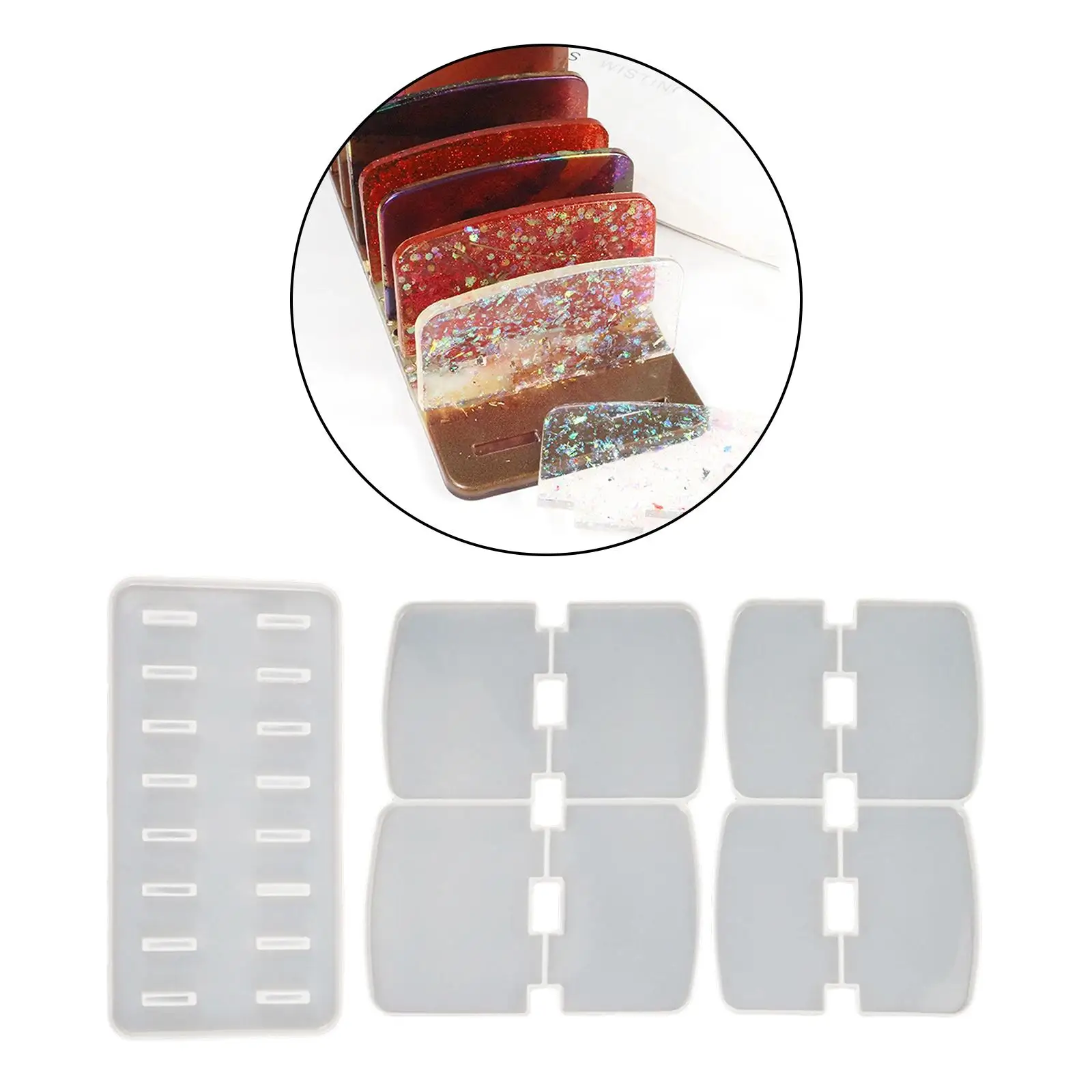 Jewelry Tray Mold Silicone Makeup Organizer Resin Molds for DIY Cosmetics Storage Holder Crystal Palette Rack Epoxy Casting Eye