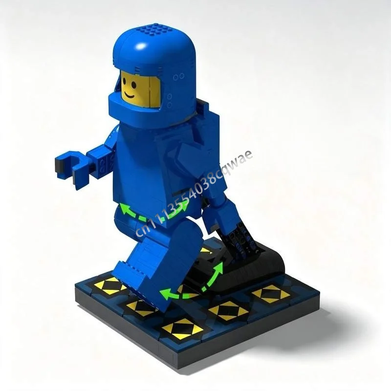 1264PCS Blue Astronaut Walking Motion MOC Model Custom Puzzle DIY Assembly Creative Space Figure Building Blocks Educational Toy - view 2