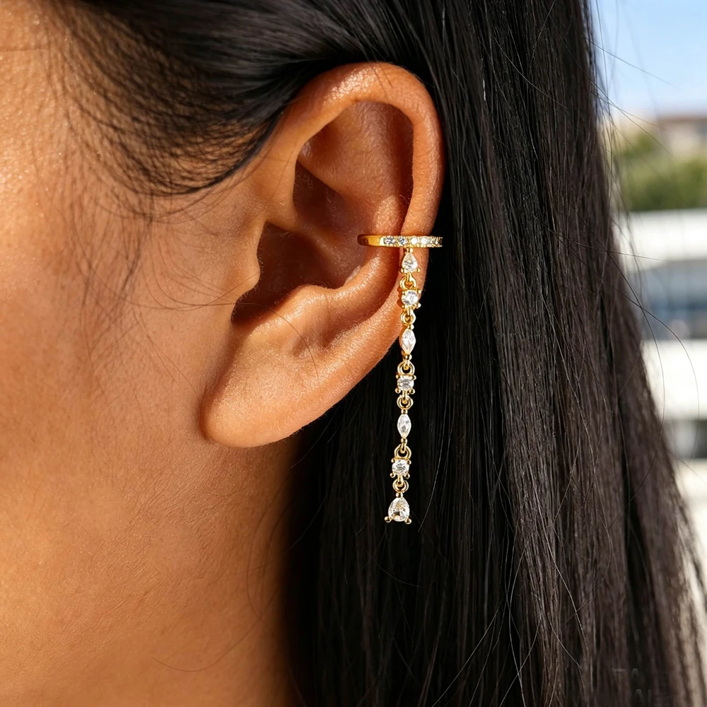 Luxus funkelnde Bling 5A CZ gepflastert bunte Zirkonia Kreis Linien Ohrstecker 2025, geometrische Mode Frauen Mädchen Schmuck – Detail 24