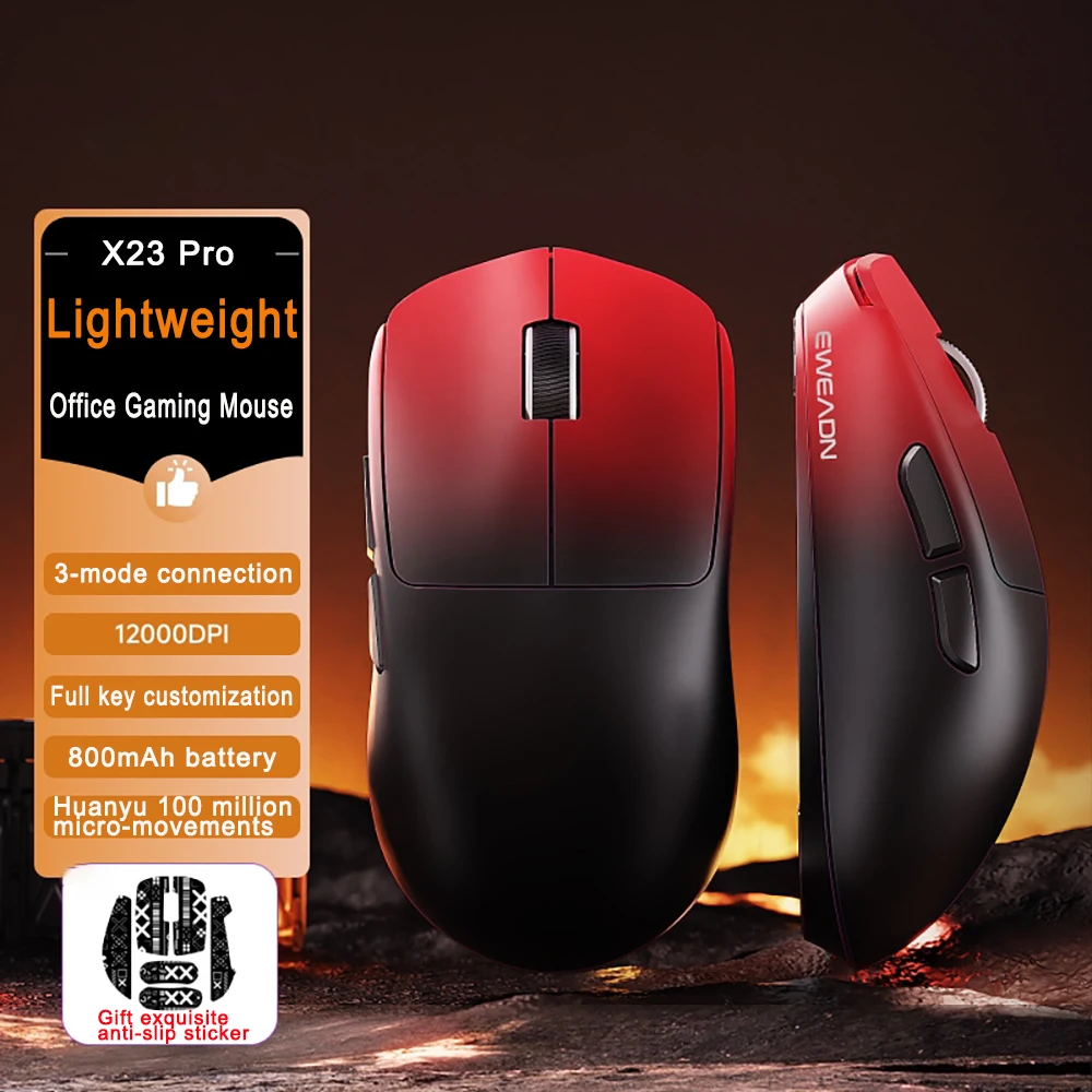 

X23 Pro Mouse Esports Games Three Modes Pro Wireless Bluetooth Wired PAW3311 Lightweight Laptop Office Mouse Support Ergonomics