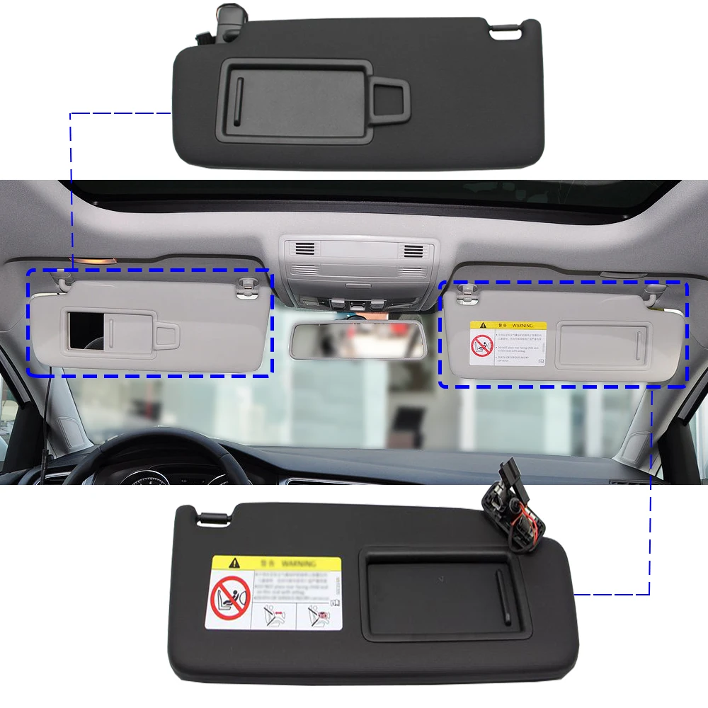 Lofty Richy Car Front Sun Visor Panel With Makeup Mirror For VW Golf 7 SportsVan Jetta MK7 T-Cross Passat B8 CC E-Golf T-Roc