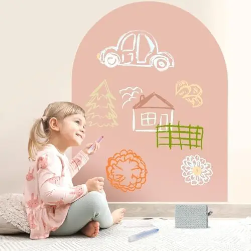 

Kids Magnetic Arch Wall Decal: 31x39 Inch, Camel Pink, Easy Install & Writable Surface