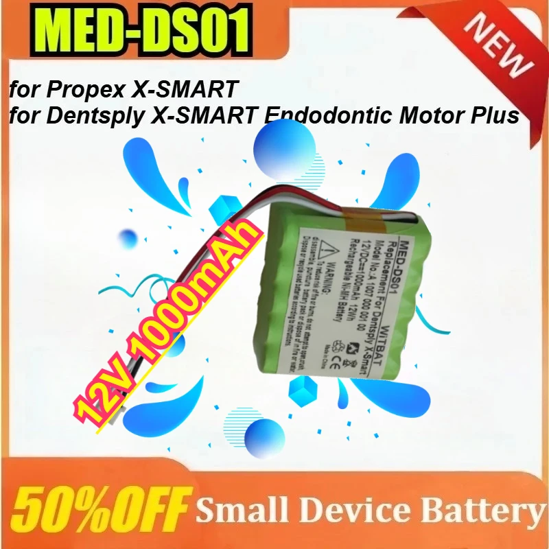 

MED-DS01 12V 1000mAh Designed specifically for Dentsply X-SMART Endodontic Motor Plus & PROPEX X-SMART Endodontic Devices
