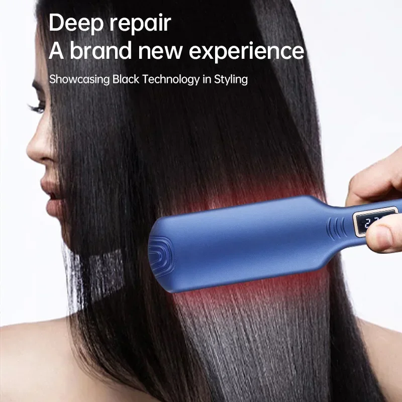 High quality   Infrared Hair Straightener Wide Version Straight Plate Clip Multi-speed Temperature Control LED Display Splint
