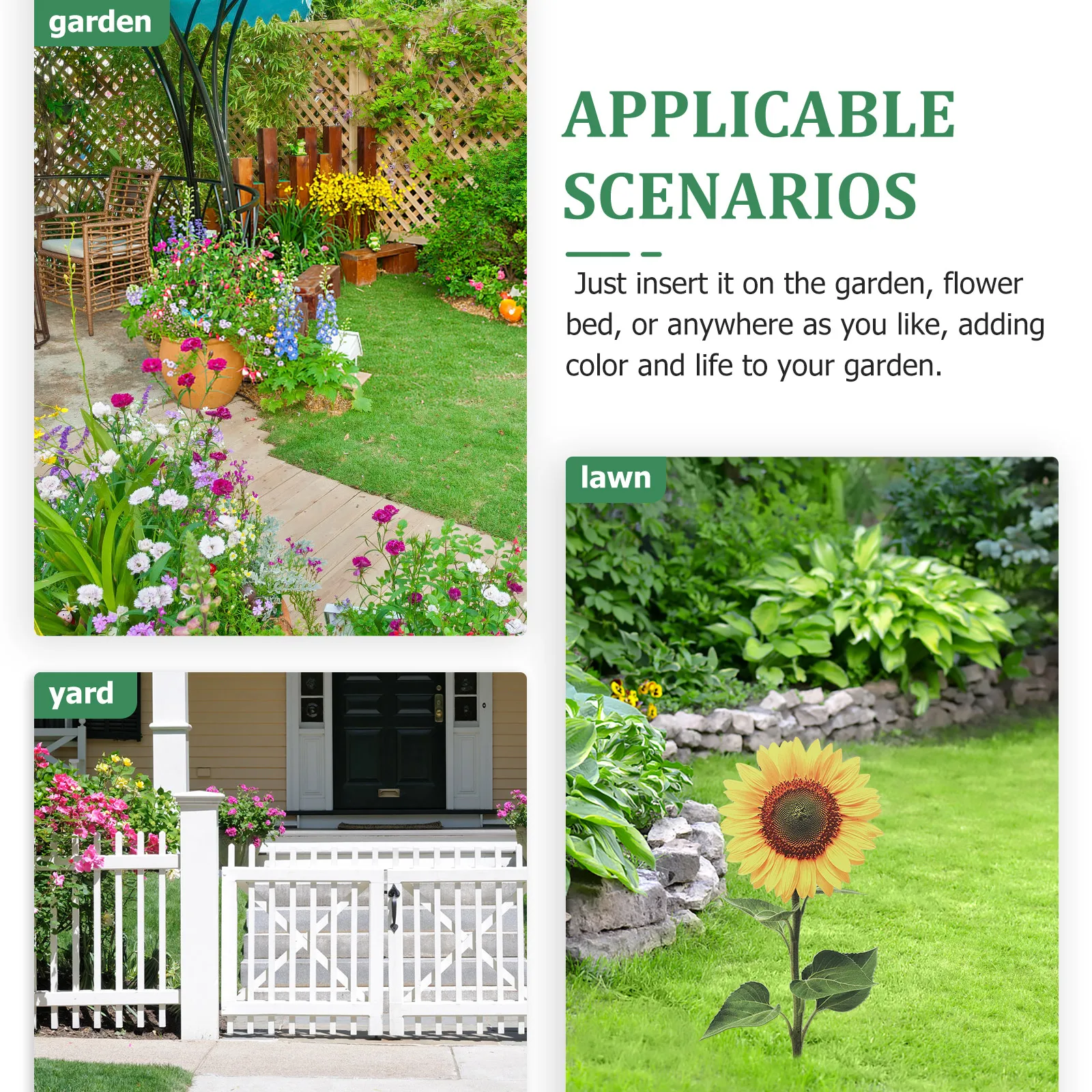 

2pcs Acrylic Sunflower Garden Stake Decorative Sculpture for Outdoor Yard Lawn Ornament Pathway Driveway Decoration