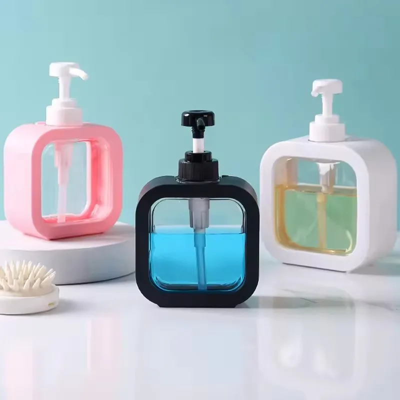 1PCS300ml press bottle, plastic transparent hole, hand sanitizer, perfume spray bottle, cosmetics, shower gel, travel bottle