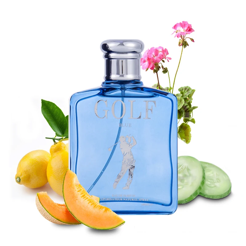 

Мужские духи GOLF BLUE, 100 мл, 3,4 унции, вдохновленные P.olo Blue Water Notes, туалетный спрей-спрей с огурцом, дыней, мускусом