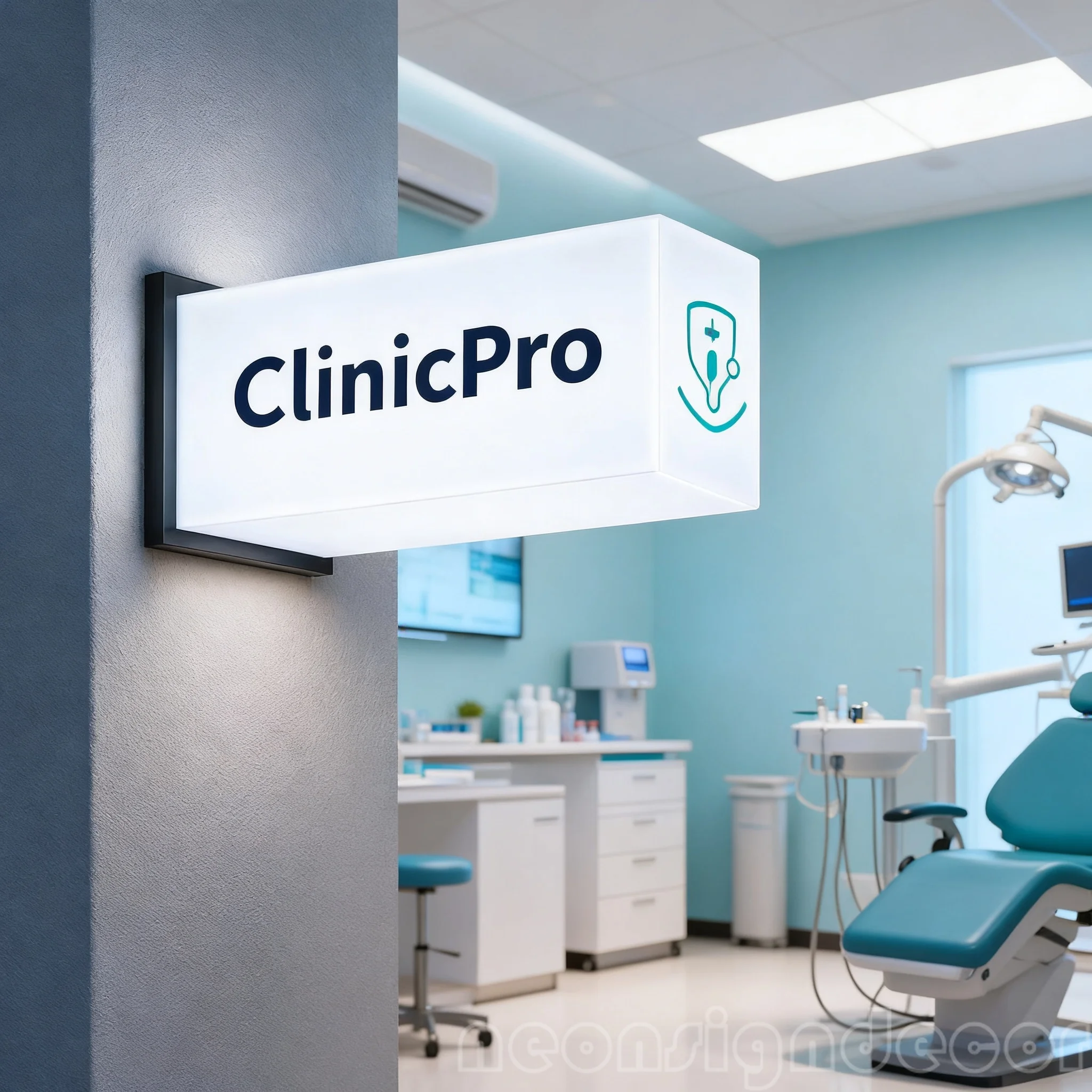 Clinic Pro Custom Light Box Sign, Personalized LED Business Blade Sign, Double Sided Illuminated Shop Sign for Cafe Store Salon