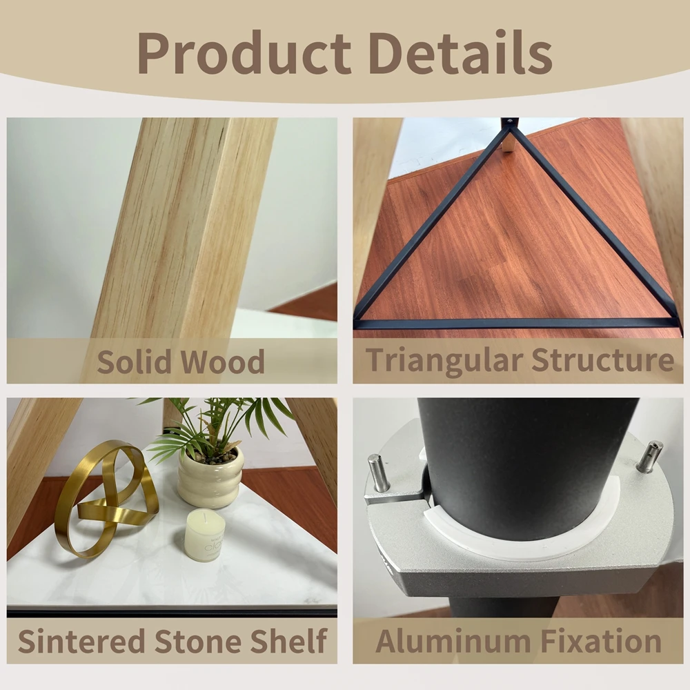 حامل تلفزيون زاوية بتصميم UNHO لشاشات LED مقاس 40 -75 بوصة مع رفوف حجرية ملبدة وحامل ثلاثي القوائم حامل أرضية تلفزيون حديث