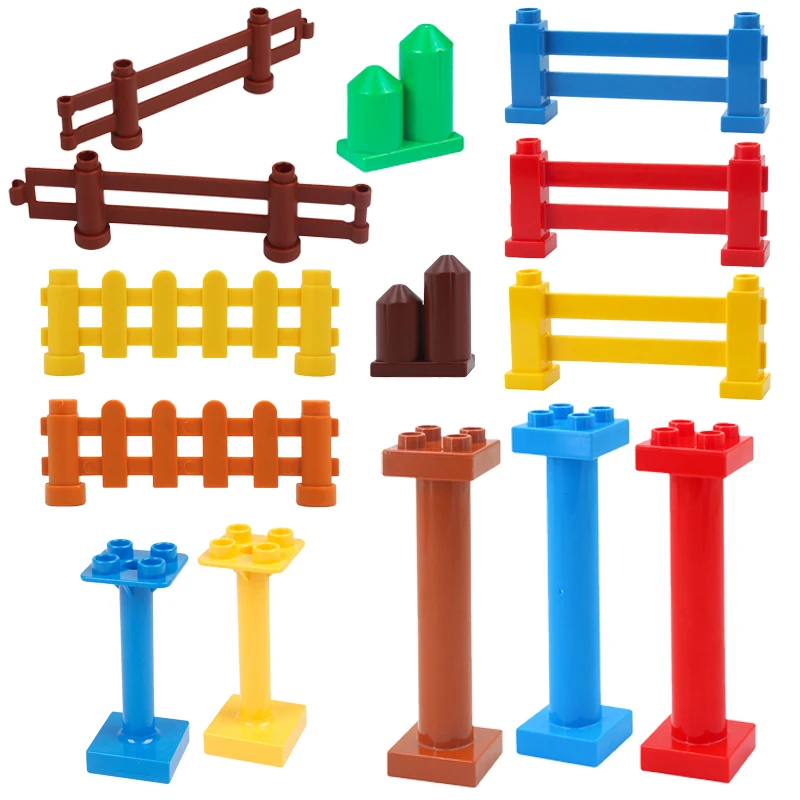 Big Building Blocks Accessory Fence Post Compatible Large Bricks DIY Assemble Scene Expansion Children Kids Creativity Toy Gifts